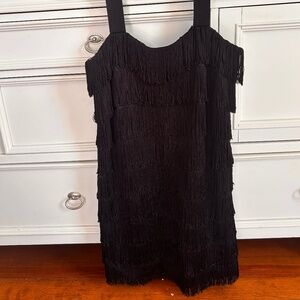 Dorothee Schumacher Black Fringe Dress